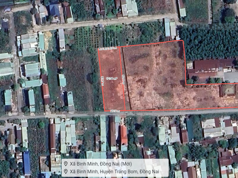 D1853  đất Full thổ Bình Minh-Giang Điền Đồng Nai, SHR, HXH, 20x63m, 8.x tỷ