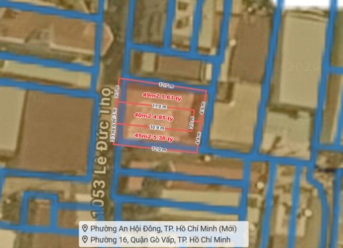 D2908 3 lô đất đẹp 1/ Lê Đức Thọ sát Chợ Xóm Mới, 4.x tỷ